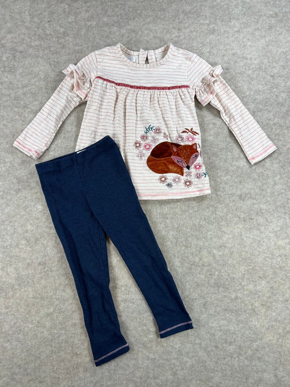 Mud Pie Fall Fox Tunic Top and Leggings Set Size 4T